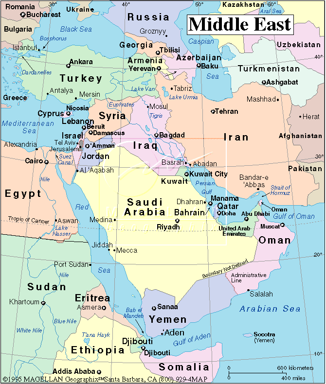 map of middle east and europe. map of the Middle East